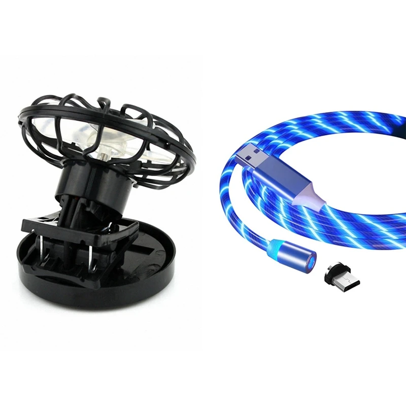 

1 Pcs Clip-On Solar Cell Fan Sun Power & 1 Pcs Magnetic Charging Phone Cable