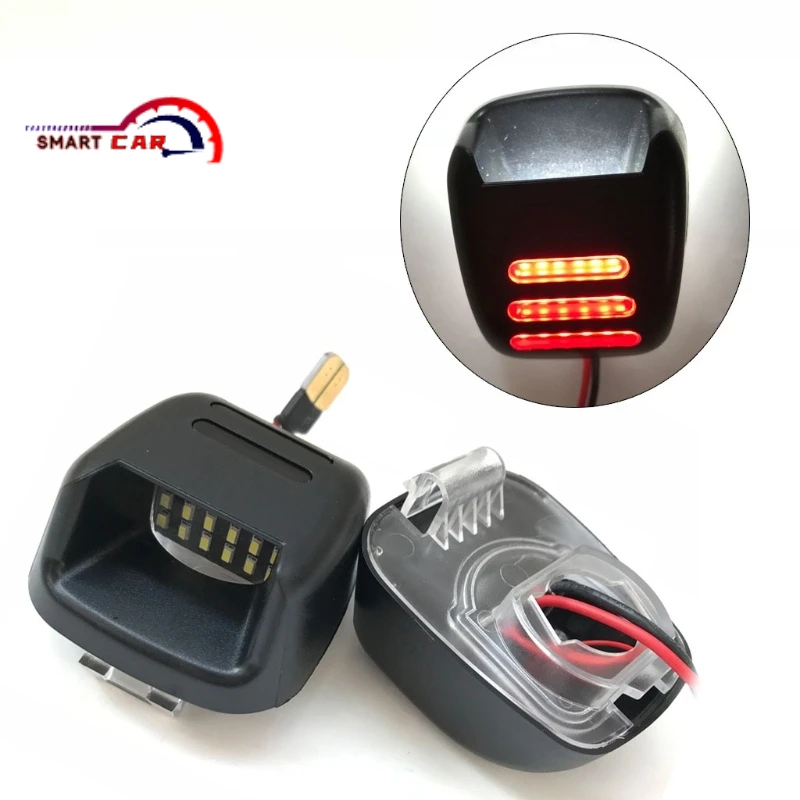 

2pcs LED License Plate Lights Lamps For Navara D40 Frontier Xterra Titan,Powered by SMD LED Lights and Red OLED Neon Tube