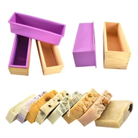 handmade soap silicone mold 1200ml soap mold rectangular toast cake mould wooden box refrigeration soap rendering plate set