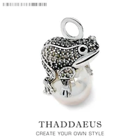 pendant dark green frog pearl brand new fashion trendy jewelry europe 925 sterling silver accessories gift for men woman