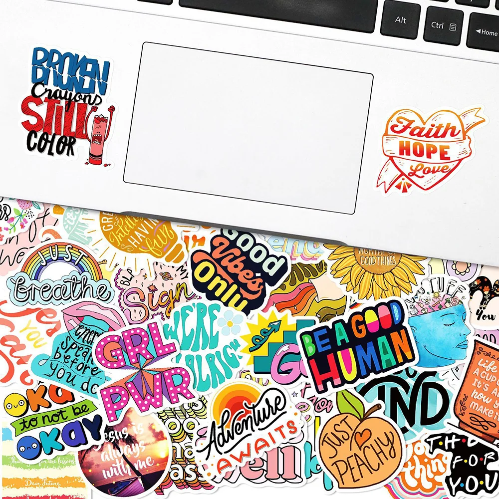 103050100pcs cute motivational phrases sticker inspirational life quotes stickers laptop scrapbooking office graffiti decals free global shipping