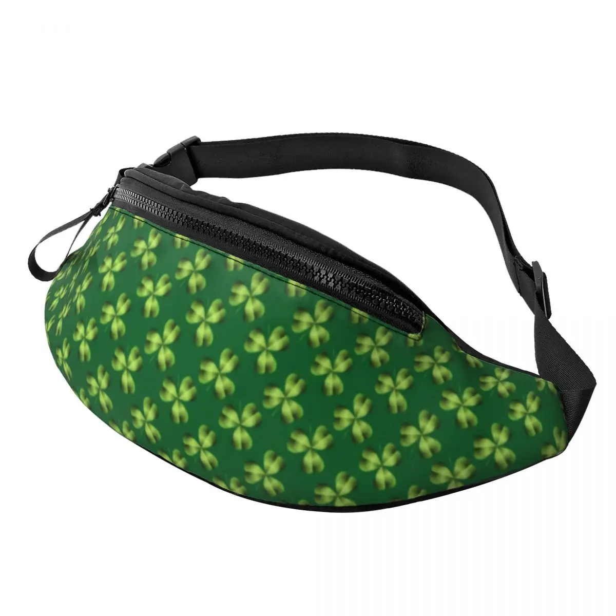 

Shamrock Graphic Waist Bag Three Leaf Clover Fishing Men Waist Pack Polyester Picture Bag
