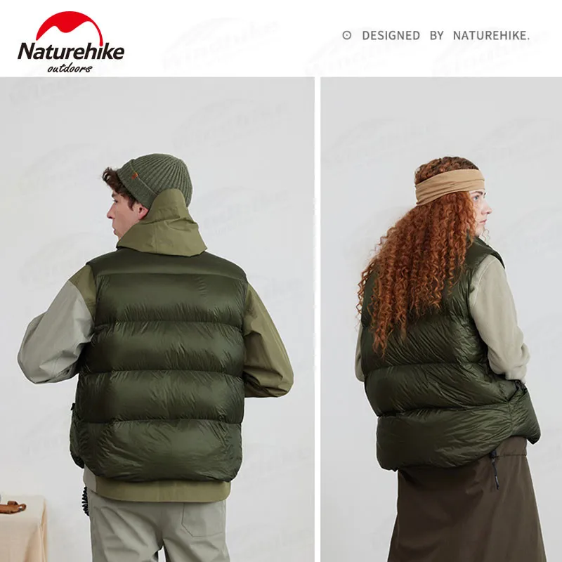 Naturehike осень зима кемпинг теплый пуховый жилет сверхлегкий гусиный пух мужская и