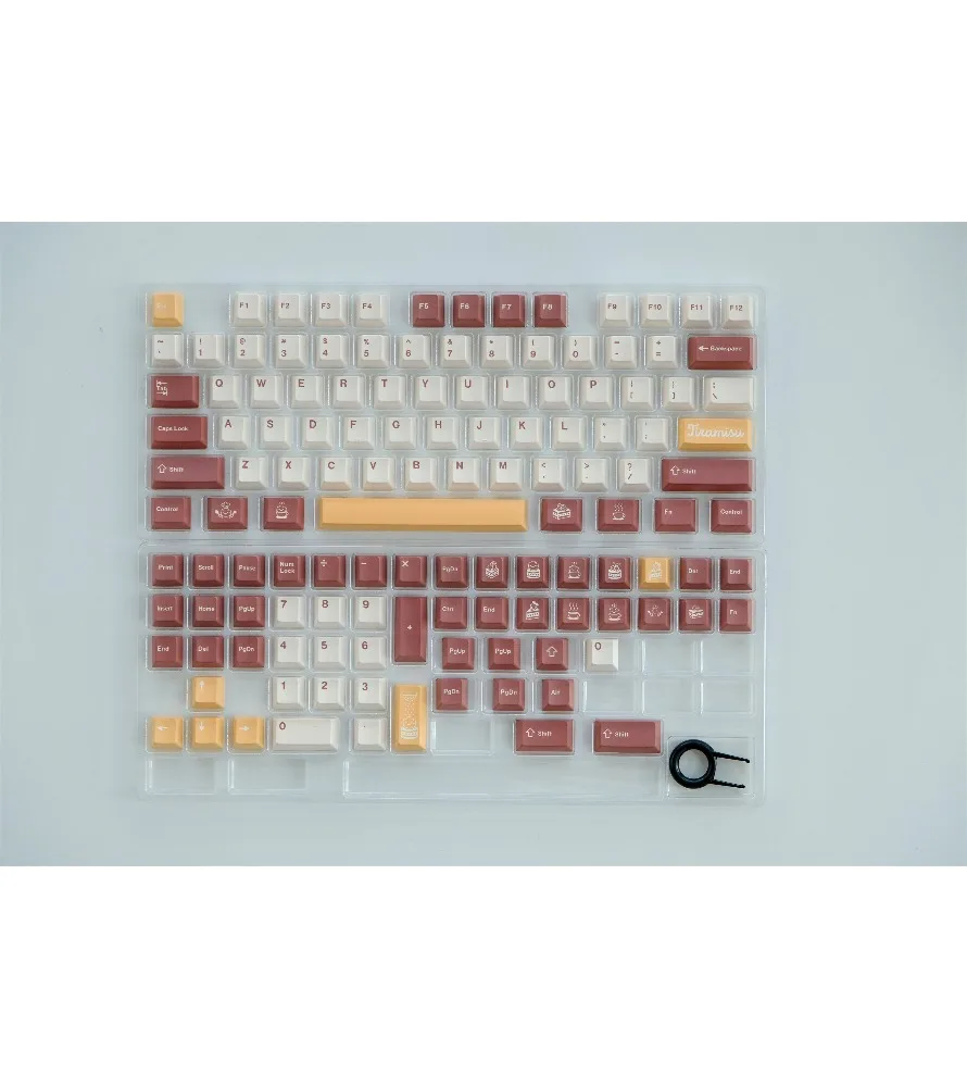 Фото Кейкапы Tiramisu PBT, оригинальные, с высококачественной сублимацией, для кастомизированных механических клавиатур, Rain 75 Wooting №4