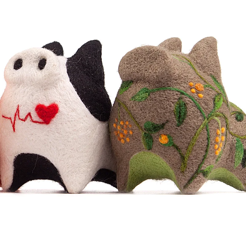 

Wool Felt Poke Piggy Plush Doll Homemade Handmade DIY Material Package Car Ornament Accessories Ornaments