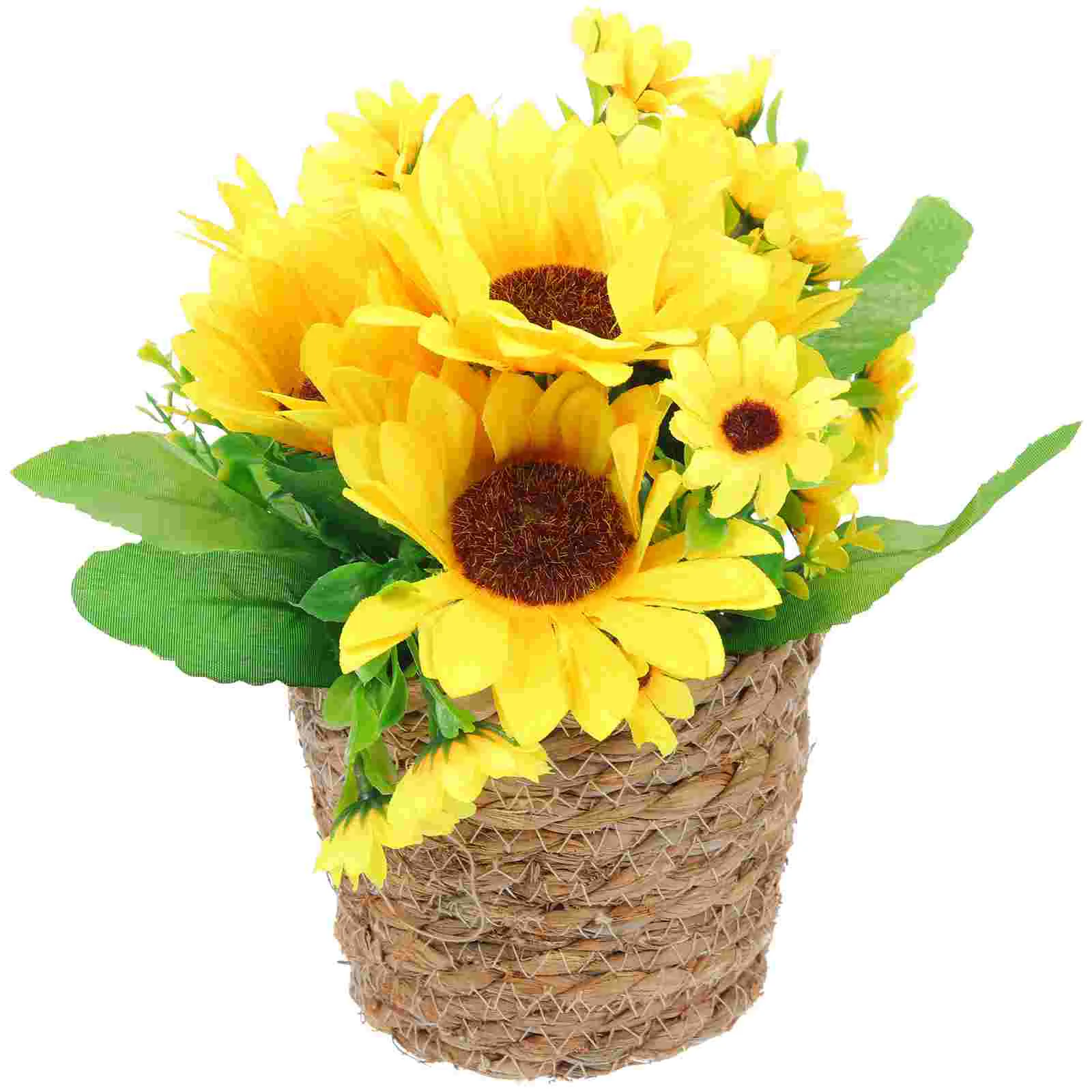

Artificial Potted Fakebonsai Ornaments Faux Flowers Sunflower Small Indoor Arrangement Hanging Wisteria Sunflowers Floral