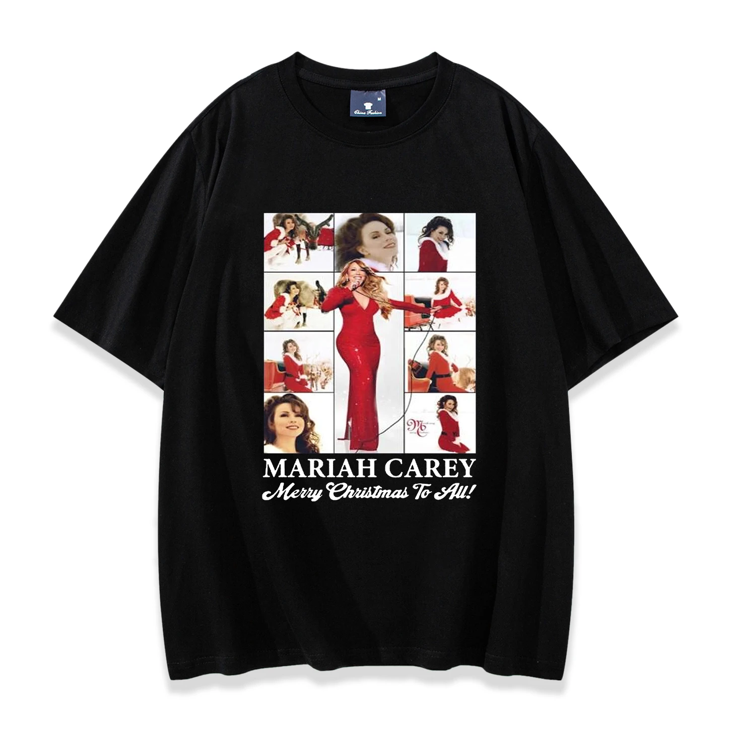 Mariah Carey Merry Christmas To All Short Sleeve T-shirt Men/Women Fans Gift Tee Vintage Casual Shirts