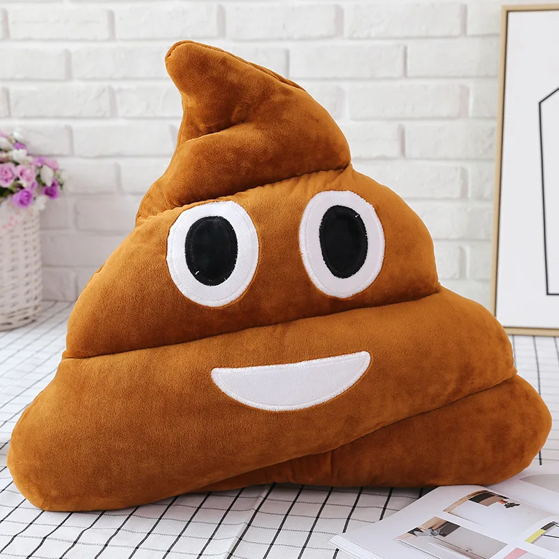 

25CM New Pattern Lovely Browm Smiely Pillow Plush Cushions Home Decor Gift Stuffed Poop Doll Toys Pillow Home Furnishing Novelty
