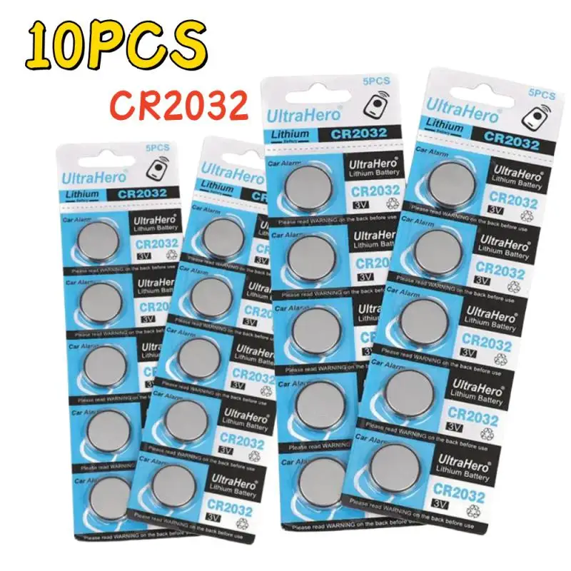 10 шт. 3 в батареи CR2032 кнопочный аккумулятор для автомобиля с дистанционным