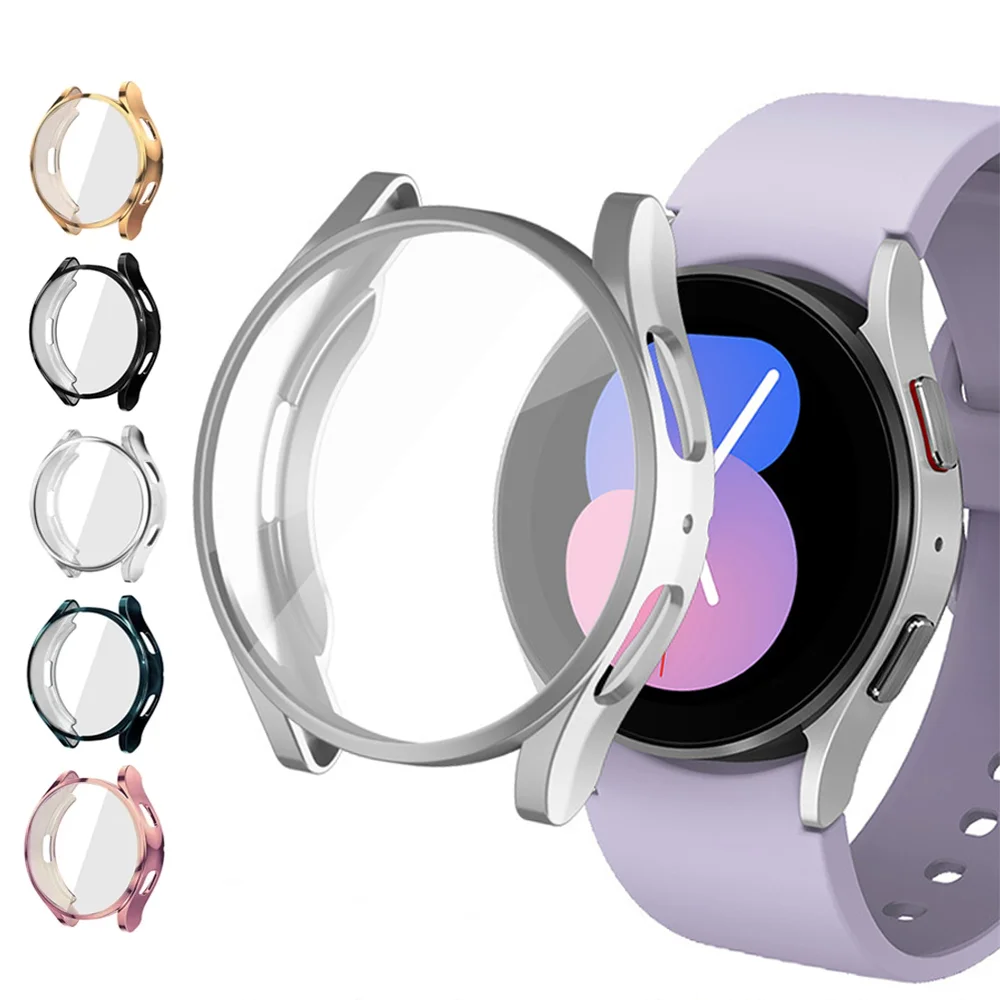 Фото Чехол для Samsung Galaxy Watch 5, 44 мм, 40 мм, аксессуары, защитный бампер из ТПУ, чехол для Galaxy Watch 5, защитная пленка для экрана №2
