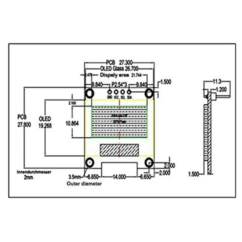 5-дюймовый 4-контактный модуль I2C IIC связи 0 96x64 OLED-дисплей 5 шт.