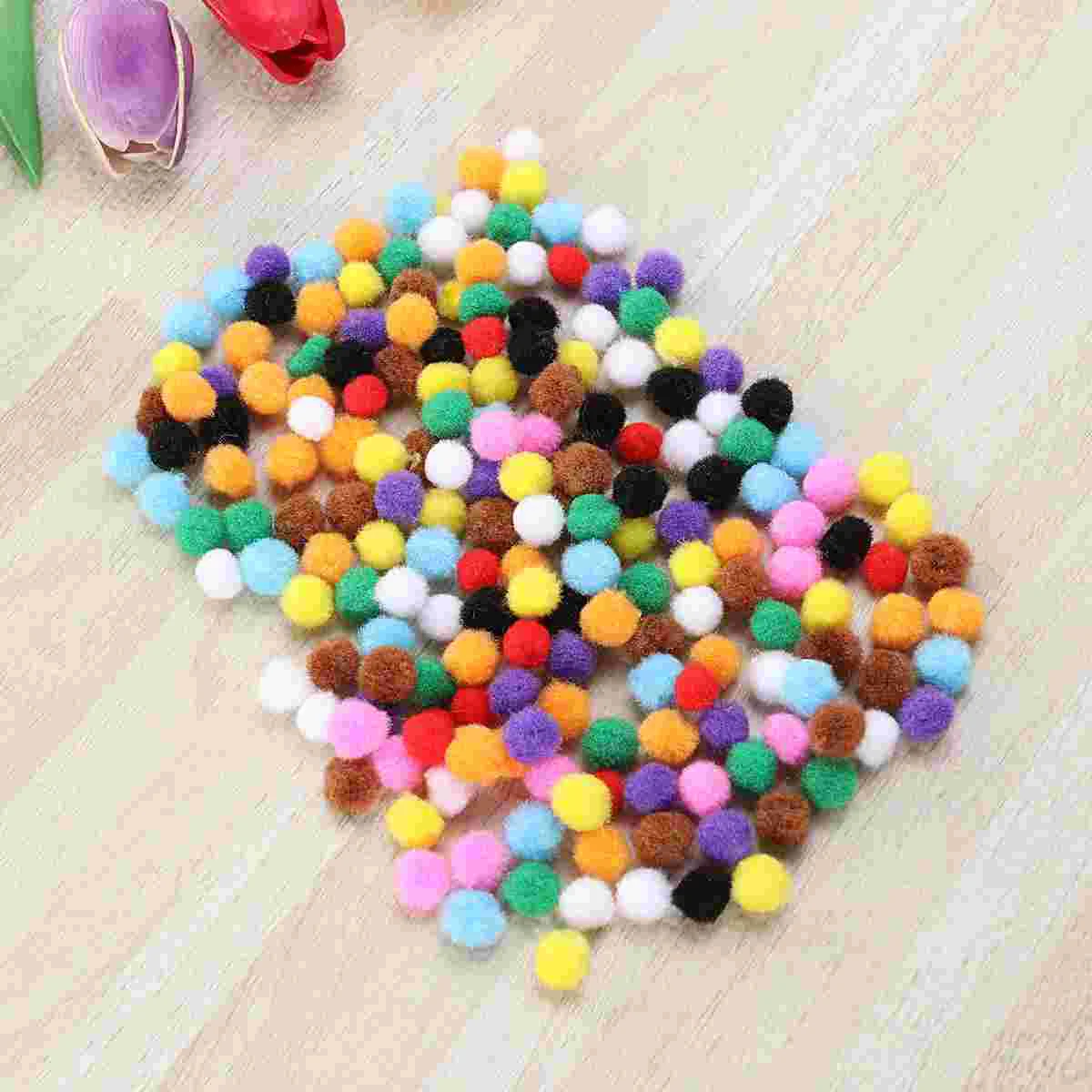 

200 Pcs Plush Ball Flocking Cat Toy Pom Fluffy Stuffed Animals Colorful on Clothes Charm