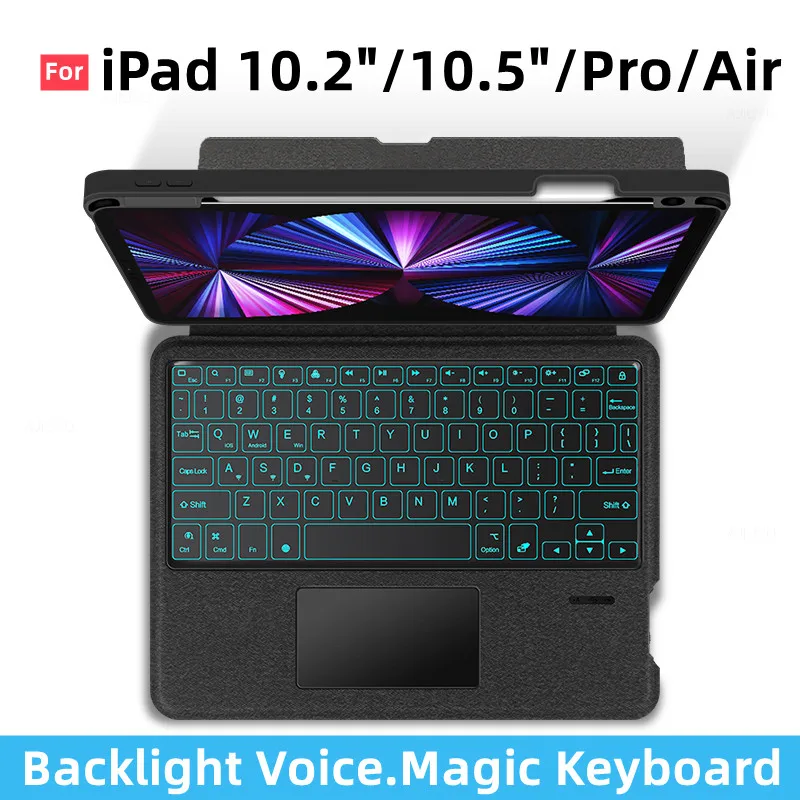 

Смарт-клавиатура Magic для iPad, 10,2 дюйма, 9, 8, 7 Pro, 11, 12,9 Air, 5, 4, Air3 10,5, с арабским, русским, испанским голосом, магнитная