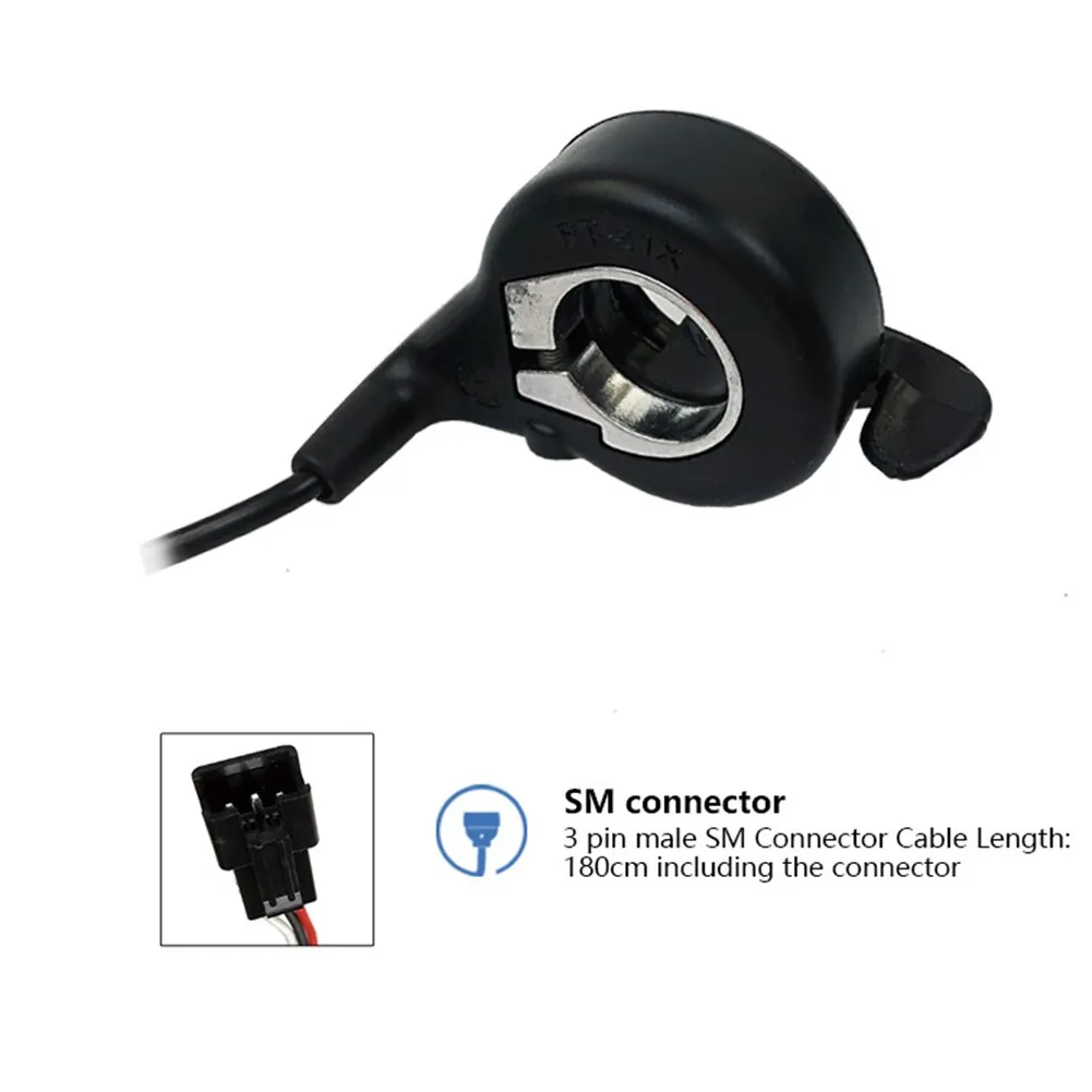 

Electric Bicycle Throttle Pedelec E-bike Thumb Throttle 12V/24V/36V/48V/52V/60V/72V Easy Installation SM Plug Wuxing FT-21X