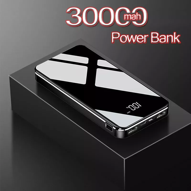 

30000mAh Power Bank LED Light 65W Type-c PD Fast Charge QC3.0 Power Bank External Battery Charger for iPhone and