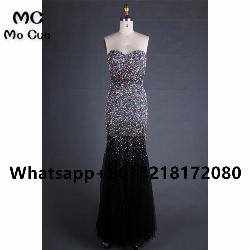 

Beads Crystal Blue Evening Dresses 2022 Mermaid Halter Backless Floor Length Evening Gowns for Women