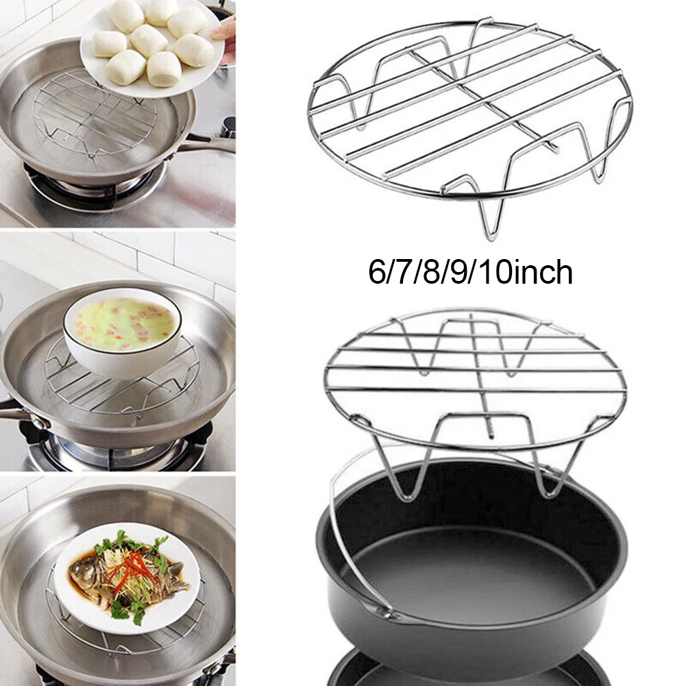 

6/7/8/9 Inch Stainless Steel Steamer Rack Multifunction Pot Steaming Tray Dumplings Eggs Grill Stand Kitchen Tableware Cooking