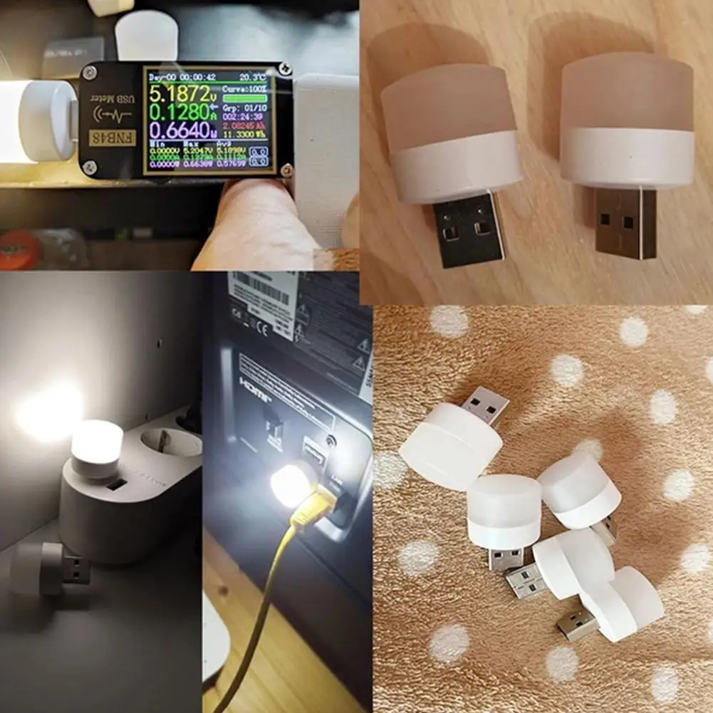 

USB вилка лампа компьютерная мобильная зарядка USB маленькая защита круглый светильник Ночной книжный светильник для глаз светодиодный свети...