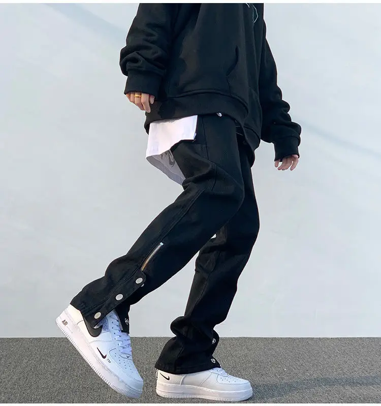 Мужские джинсы с вышивкой и надписью GODLIKEU уличная одежда свободные прямые брюки