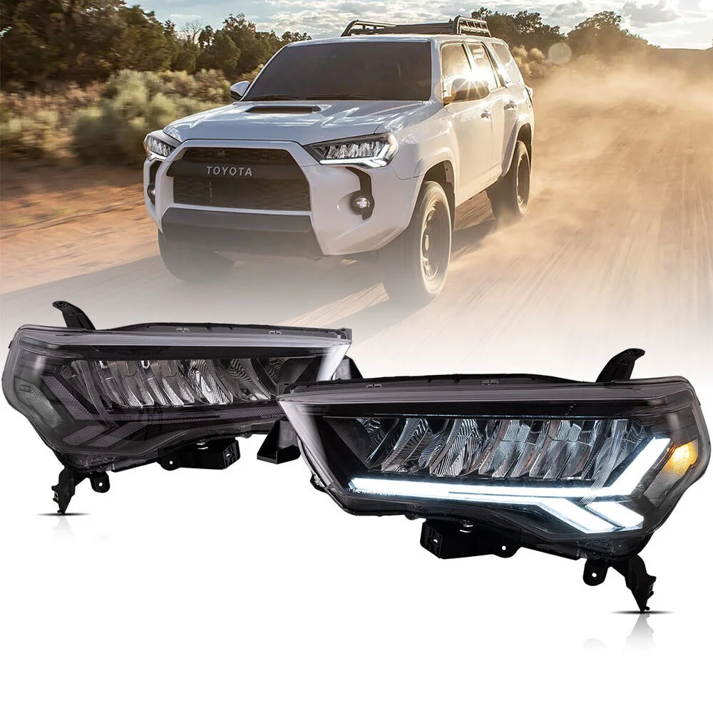 

Car Accessories LH + RH Projector w/Sequential Headlights For 2014-21 For Toyota 4Runner Front Lamps DRL Signal Automotive