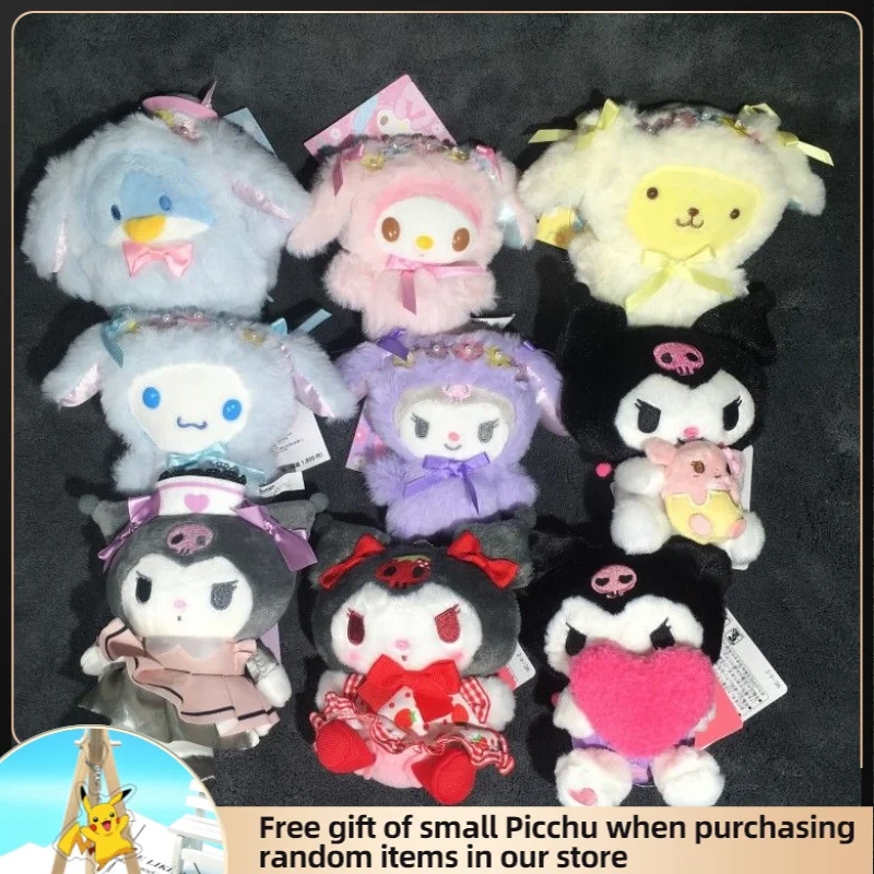 

Takara Tomy Sanrio плюшевая игрушка Kuromi Cinnamoroll Mymelody набитая искусственная Рождественская Подарочная брелок PP Хлопок 10 см