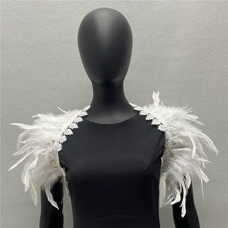 

Halloween costume accessories Feather shawl fake collar Gothic style makeup ball stage show Bridal Wraps