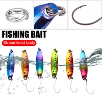 fishing lure sequin fishing spoon 4cm 3 5g hard metal bait double sided color metal spinner bait freshwater saltwater tackle