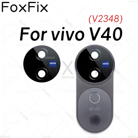 Объектив задней камеры для vivo V40 5G V2348, стеклянная крышка задней камеры с заменой рамки