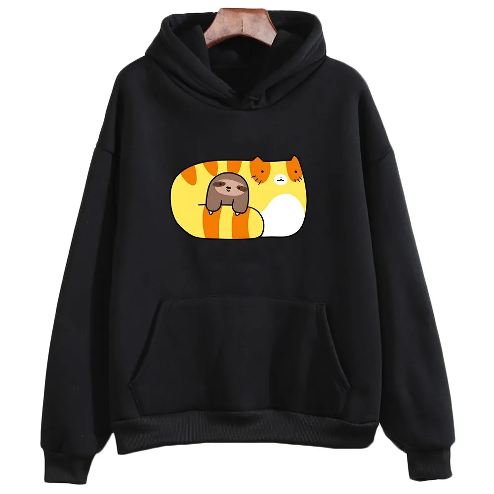 

Tabby Cat Hug Sloth Cartoon Printed Hoodies Baby Boys Clothes Casual Sudaderas Kids Long Sleeve Autumn Sweatshirts Hoodie Girls