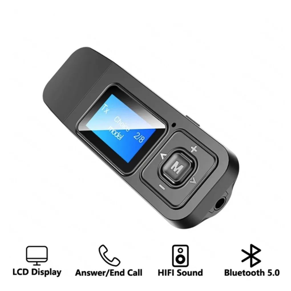 

2022 приемник Bluetooth 5,0 передатчик аудио адаптер ЖК-дисплей 3,5 мм Aux беспроводной стерео музыкальный адаптер для ТВ ПК автомобильный динамик