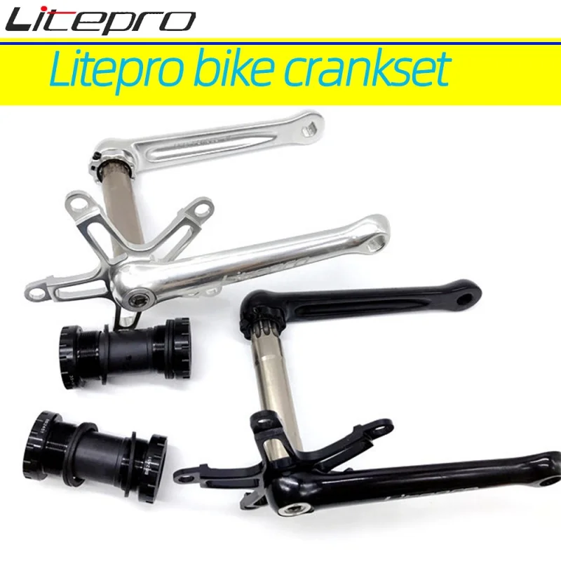 

Litepro Bike Crankset CNC Hollow Light Crank Set With Axle For Brompton Folding Bike BMX Bicycle Parts