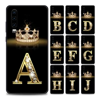 diamond crown letter a m huawei case for p10 lite p20 pro p30 pro p40 lite p50 pro plus p smart z soft silicone