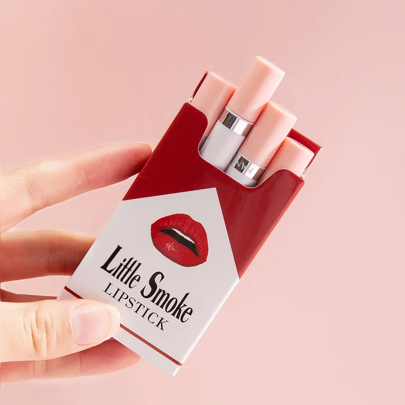 

Sdotter 4PCS/Set Creative Cigarette Lipstick Velvet Matte Long Lasting Waterproof Lip Stick Sexy Non-Stick Cup Waterproof Lips M