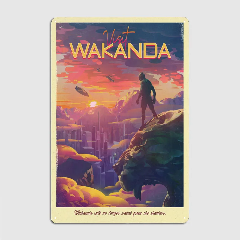 Плакат Wakanda украшение для спальни индивидуальные ретро металлические жестяные