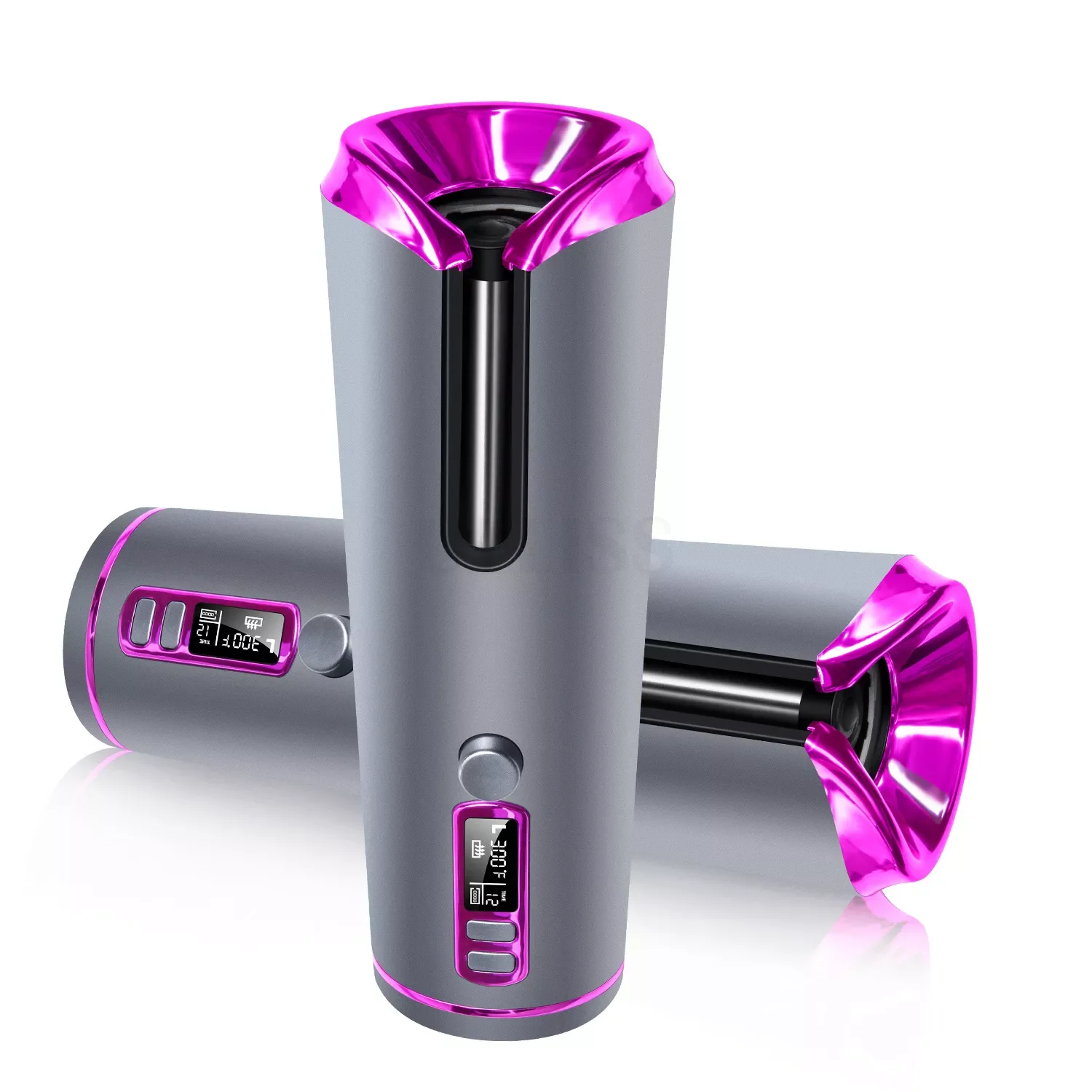 

NEW2023 Cordless Auto Rotating Ceramic Hair Curler USB Rechargeable Automatic Curling Iron LED Display Temperature Wave Curler
