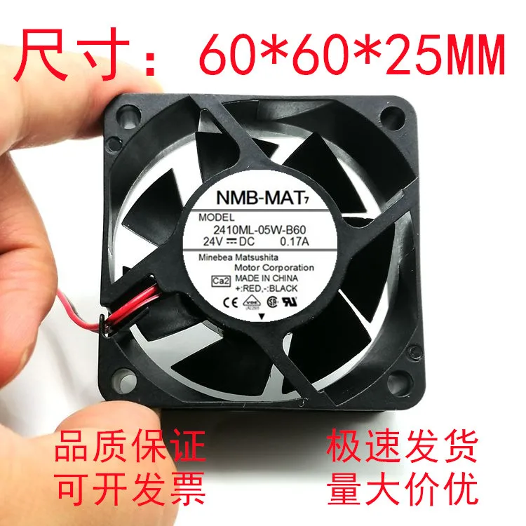 

NMB-MAT 2410ML-05W-B60 CA2 DC 24V 0.17A 60x60x25mm 2-Wire Server Cooling Fan