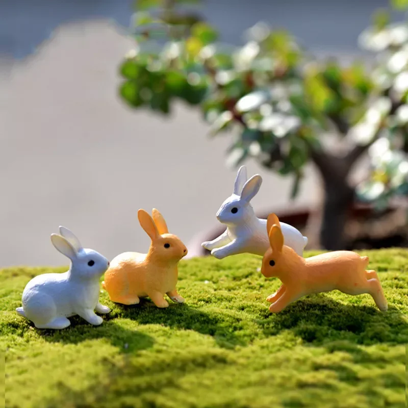 

2022 Rabbit Fairy Garden Accessory Home Decoration Cartoon Animal Run Rabbits