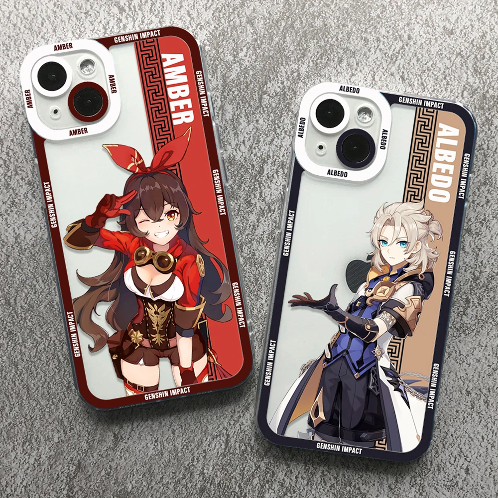 

Genshin Impact Hot Game Phone Case for iPhone 14 11 13 12 Pro Max XR X XS 8 7 6 6S Plus Mini Clear Cover Angel Eyes Funda