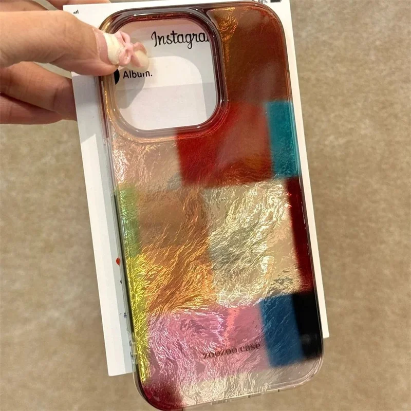 Вихревой узор цветной сетчатый сращивающийся чехол для телефона iPhone 11 12 13 14 15 16 pro