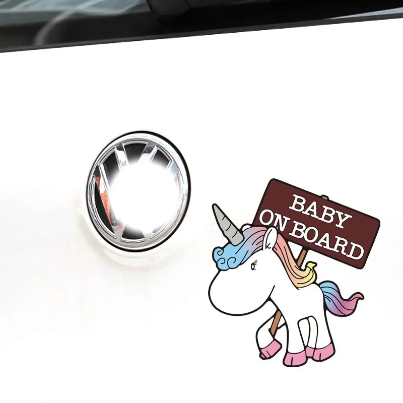 

14*13CM Car Stickers Horse Pony Unicorn Baby On Board In Car Cartoon Cute Lovely Decoration For Window Windshield Trunk C40