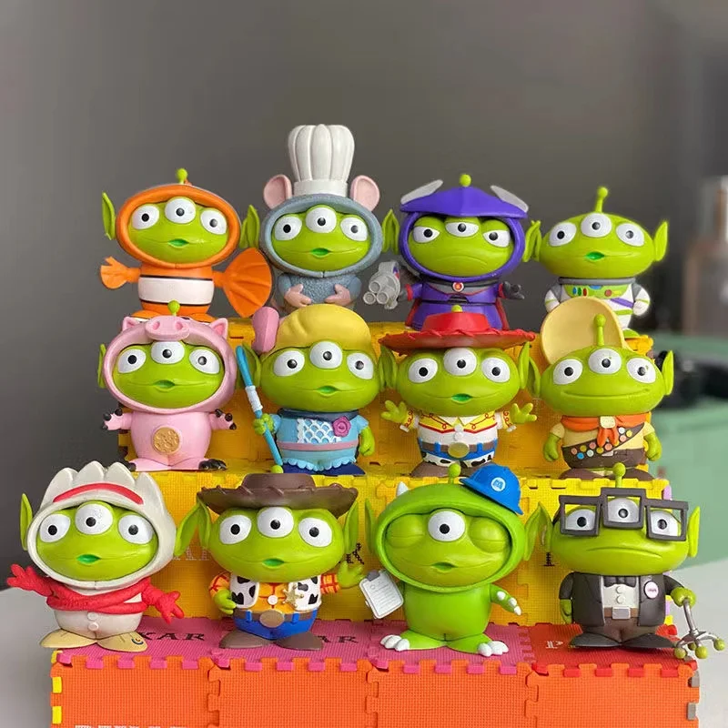 

Disney Toy Story Anime Beast Kingdom Crossdressing Alien Pixar Dolls Three Eyed Monster Model Children Toys Action Figures