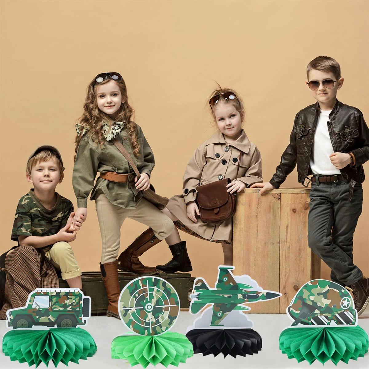 Камуфляжный сотовый камуфляж армейский декор для дня рождения военный солдат