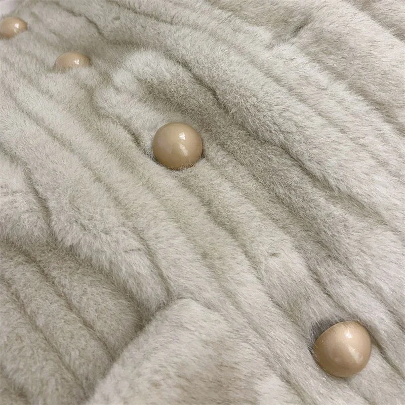 Женская куртка с круглым вырезом GIDYQ зимняя теплая однотонная мягкая верхняя