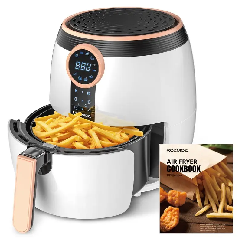 5.2 Quart Electric Oil-less Air Fryer Oven Cooker With Digital Lcd Screen & Air Fryer Cookbook For Cooking Kit
