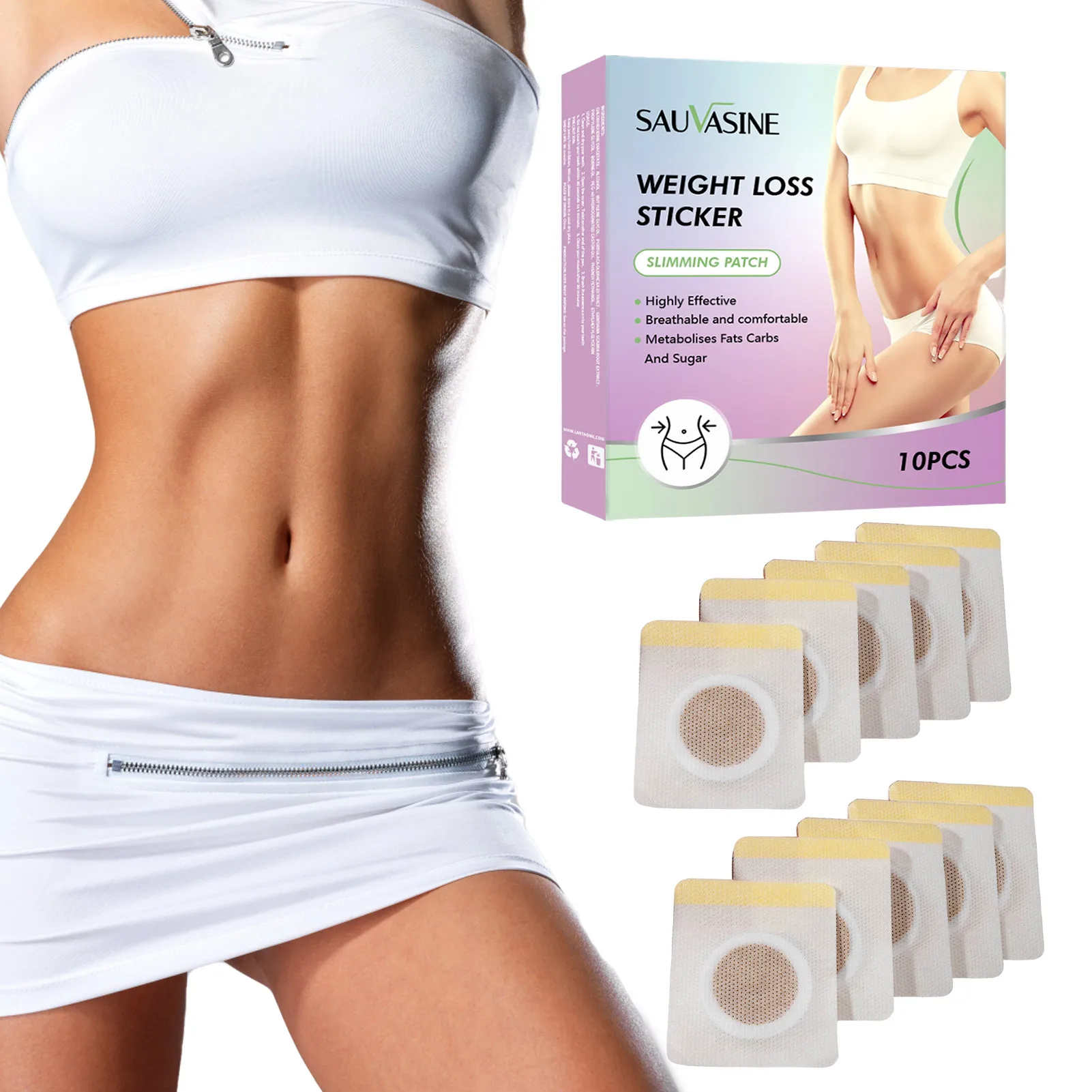 

10Pcs Lazy Abdominal Slimming Products Slim Patch Navel Stick Lose Weight Cellulite Fat Lose Burning Detox Belly Adhesive