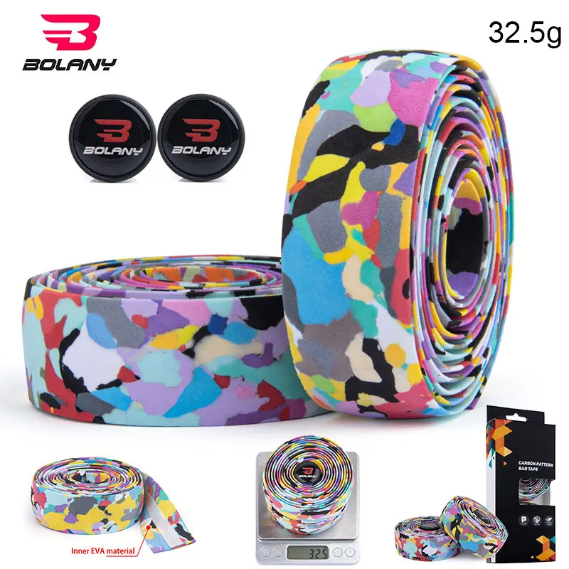 

Multi-color Handlebar tape EVA Non-slip Bike Bike Grasp Put tape Packaging With Adhesive Back With Bar Plug Outdoor Cycling