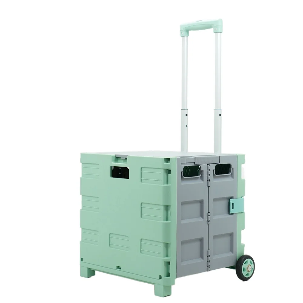 

Компактная и прочная тележка для багажа с выдвижной ручкой и складной конструкцией