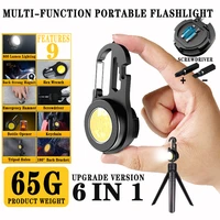 mini led flashlight usb rechargeable work light portable pocket flashlight keychains for outdoor camping small light corkscrew