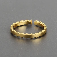 french flat small round gold color open rings for women fashion simple girls adjustable punk rings trendy jewelry accessories