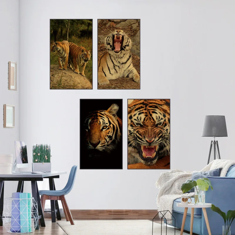 Домашний декор Ретро плакат дикого тигра новый год Тигра 2022 фэн-шуй Настенный